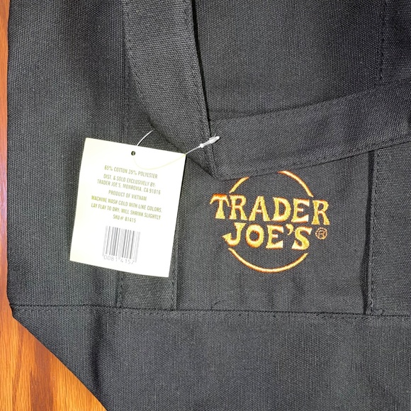 NWT Trader Joe’s Limited Edition Trick or Treat Mini Canvas Tote Bag - Black - Picture 4 of 4